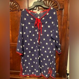 Red white and blue bathing suit cover up